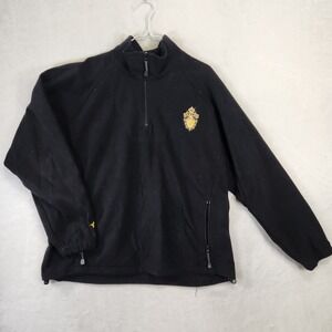 Harvard Square Mens Black Famars‎ Crest Fleece Quarter Zip Pullover Jacket L